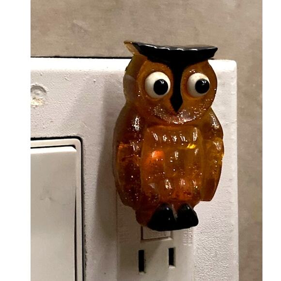 1960's OWL Nightlight And Wooden Bookends - Vintage Owl Set - Picture 7 of 9